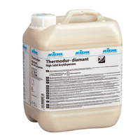 Ein 5-Liter Johannes Kiehl KG Thermodur-diamant High-Solid-Acryldispersion (Karton, 2 Flaschen) mit hoher Deckkraft und detaillierten mehrsprachigen Etiketten an der Seite.