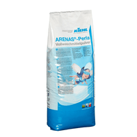 The white-and-blue 15-kg bulk package of Kiehl ARENAS-Perla powdered all-purpose laundry detergent from Johannes Kiehl KG features text and a cartoon image of a flying fairy on the front.