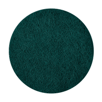 Un tampone abrasivo Kiehl Woodmaster-Pad-Fine, grana 120, rotondo, prodotto dalla Johannes Kiehl KG, di colore verde scuro con superficie strutturata e bordi regolari, su fondo bianco: ideale per la lavorazione di precisione del legno.