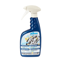 Flacon pulvérisateur bleu de 500 ml de nettoyant pour jantes Kiehl au pH neutre, de la marque Johannes Kiehl KG, muni d'un déclencheur blanc et d'un motif de jante de voiture sur l'étiquette, pour un nettoyage efficace et en douceur des jantes. Disponible en carton (6 flacons).