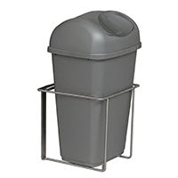 Il cestino per rifiuti in plastica Novocal (9 litri, grigio con coperchio) è alloggiato in un semplice telaio metallico e offre una soluzione efficiente per lo smaltimento dei rifiuti.
