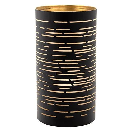 Papstar Securit® candle holder Ø 8 cm x 15 cm black/gold