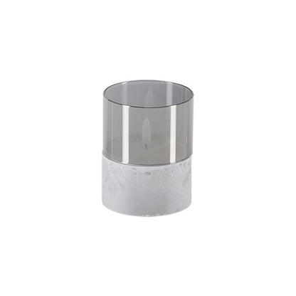 Papstar Candela LED Securit® Ø 8 cm grigia "Gracia"
