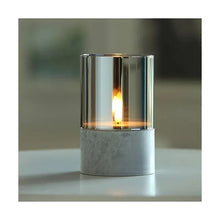 Papstar Securit® LED-Kerze Ø 8 cm · grau "Gracia"