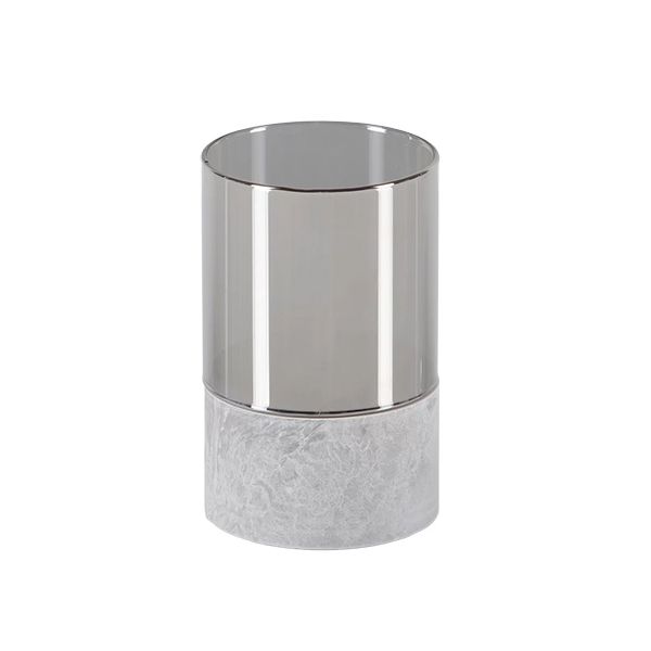 Papstar Candela LED Securit® Ø 8 cm grigia "Gracia"