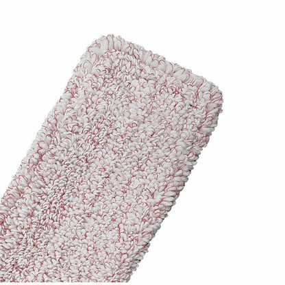 La housse en microfibre rouge Arcora Medical de Arcora International GmbH est une vadrouille rectangulaire structurée blanc-rose avec des fibres en boucle, conçue pour le nettoyage hygiénique des sols dans le domaine médical.