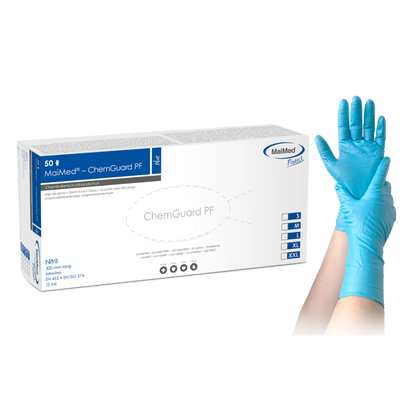 MaiMed-ChemGuard, guanto di protezione totale in nitrile non sterile, senza polvere, 50 pezzi/scatola