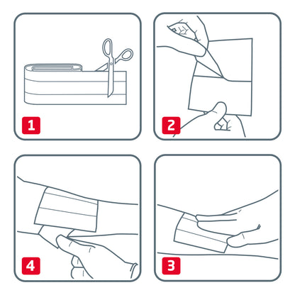 Leukoplast Elastic, Meterware – Anwendung Schritt für Schritt