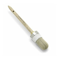The Nölle Profi Brush Craftsman Ring Brush from Nölle Profi Brush Bürsten- & Pinseltechnik e.K. features a round bristle design with a wooden handle and a metal ferrule, making it ideal for precise painting work, and includes a convenient hole for easy hanging.