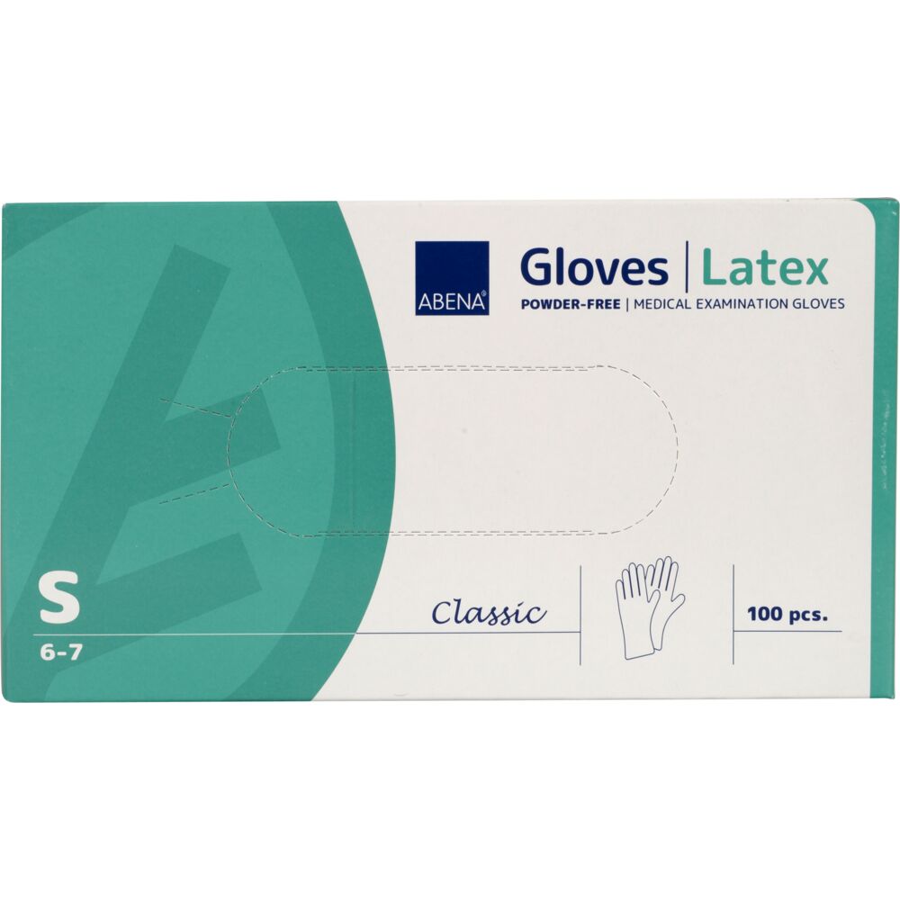 Latex gloves classic, powder-free, smooth, natural