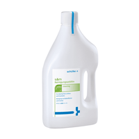 L'additif de nettoyage Schülke s&m de la société Schülke & Mayr GmbH, conditionné dans un flacon en plastique blanc de 2 litres muni d'un bouchon bleu, est destiné au nettoyage des sols et des équipements. Ce flacon facile à manipuler sert également de désinfectant efficace pour les surfaces.