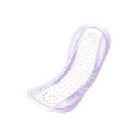 La Seni La protection Lady Slim Mini PLUS de la société TZMO Deutschland GmbH est une protection pour l'incontinence blanche et incurvée, ornée d'un motif violet et dotée de la technologie Odour Stop pour plus de fraîcheur. Sur la photo : un paquet de 20 unités sur un fond blanc uni.