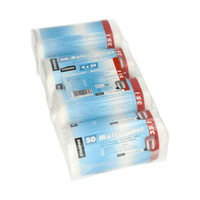 The product consists of four rolls of 35-liter trash bags, each packaged in a transparent plastic sleeve. The label on each roll reads “Starpak” and “50 trash bags,” indicating that they are intended for household use.