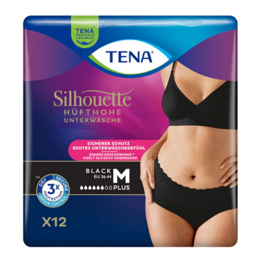 Tena Silhouette Plus Black Incontinence Pants Times. M | Pacchetto (12 pezzi)