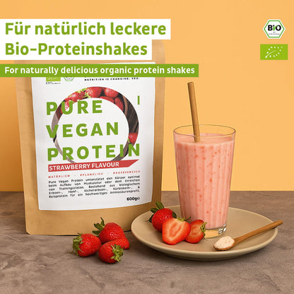 Poudre de protéine vegan bio fraise sans soja
