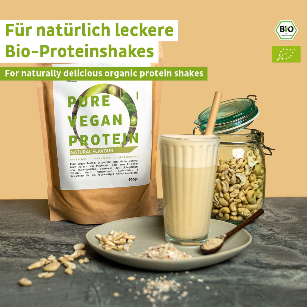 Proteine in polvere vegane biologiche neutre senza soia