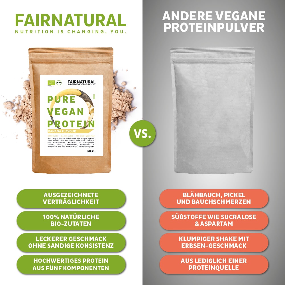 Banana proteica in polvere vegana biologica senza soia