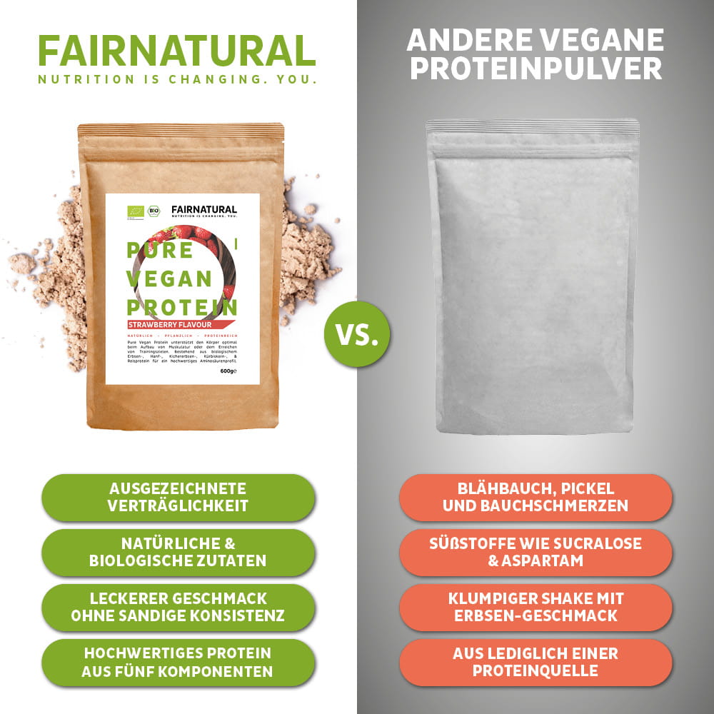 Poudre de protéine vegan bio fraise sans soja