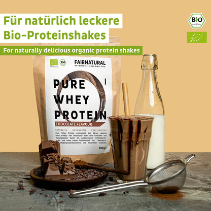 Cioccolato in polvere con proteine del siero di latte biologiche