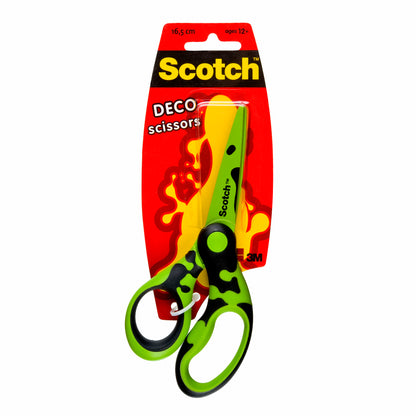 Die Scotch™ DECO Schere von 3M Deutschland GmbH (grün, blau oder pink), 16,5 cm, kommt im Einzelpack und ist ideal als Büroschere für Anwender ab 12 Jahren.