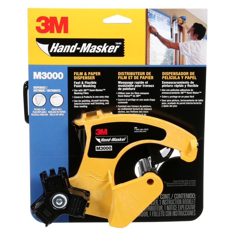Distributeur de films et de papier 3M™ M3000 Hand-Masker™, 1 dispositif de masquage portatif | Paquet (1 pièce)