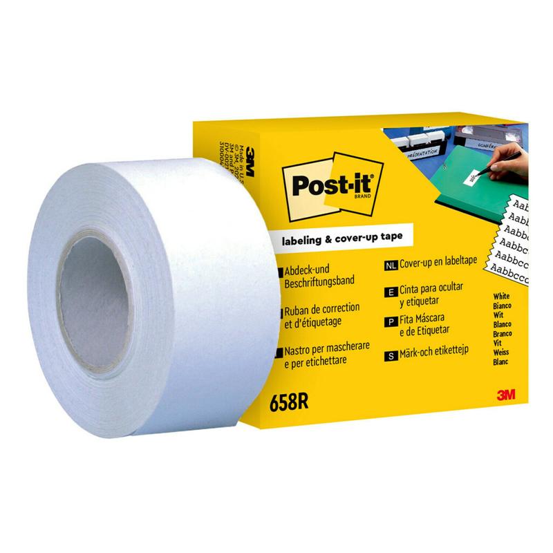 Post-it® masking and labeling tape 658R, 25.4 mm x 17.7 m, white, 1 roll | Paquet (1 rouleau)