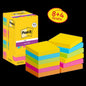 Post-it® Super Sticky Notes, Carnival Collection, 76 mm x 76 mm, Promotion, 90 Blatt/Block, 8 Blöcke + 4 Gratis/Packung, Kartonverpackung, 100% PEFC, SGSCH-PEFC-COC-110078 | Packung (12 Stück)