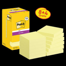 Post-it® Super Sticky Notes, Gelb, 76 mm x 76 mm, Promotion, 90 Blatt/Block, 8 Blöcke + 4 Gratis/Packung, Kartonverpackung, 100% PEFC, SGSCH-PEFC-COC-110078 | Packung (12 Stück)
