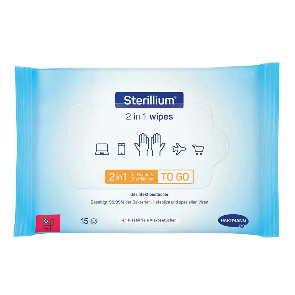 Sterillium® 2 in 1 wipes | Pack (15 pieces)